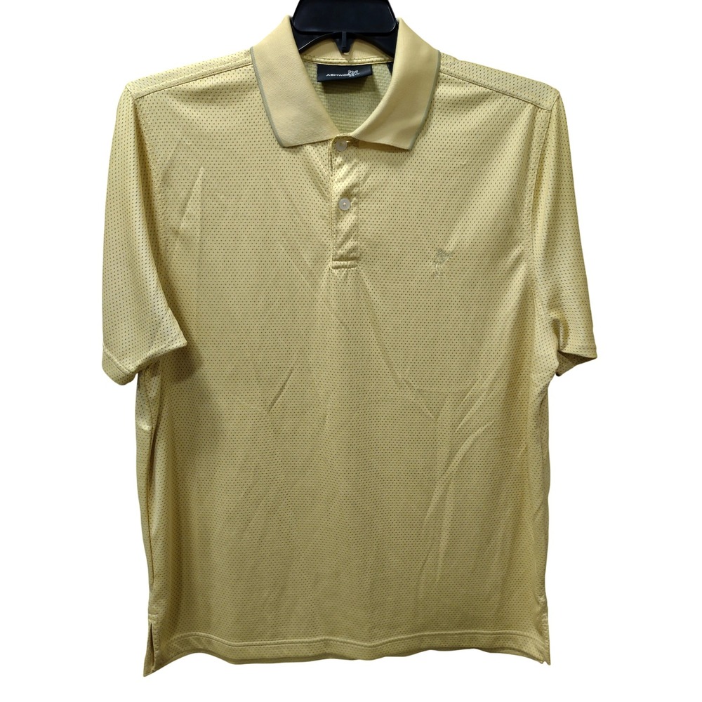 Ashworth‎ Mens Polo Shirt Medium M Yellow Golf Short Sleeve Casual Top